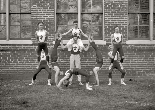 Photo showing: Teamwork -- Orange, Virginia, circa 1910. Woodberry Forest Gym Team.