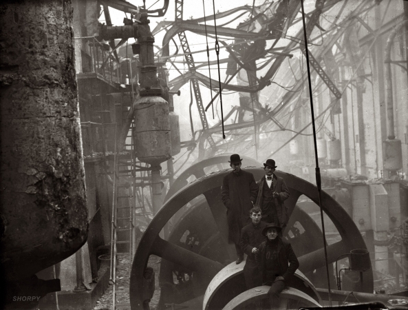 Photo showing: Ruins of Power -- Baltimore Fire of 1904. Electric Railway Powerhouse.