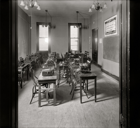 Photo showing: Typing Room -- Washington School for Secretaries, 1920.