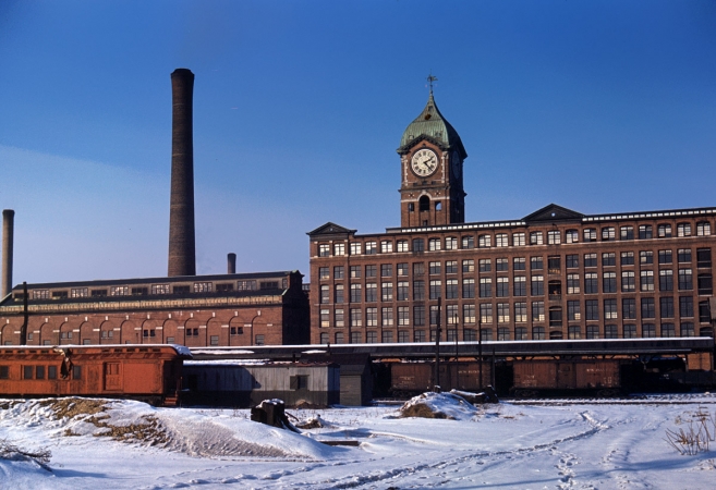 Photo showing: Ayer Mill Clock Tower -- Lawrence, Massachusetts, January 1941.