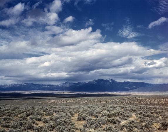 Photo showing: New Mexico High Desert -- Sagebrush and mountains in northern New Mexico, 1943.