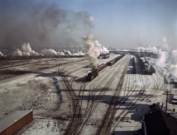 Photo showing: Chicago Rail Yard, Winter -- Chicago & North Western rail yard, December 1942.
