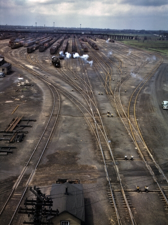 Photo showing: Proviso Departure -- Chicago, April 1943. General view of one of the departure yards at Chicago & North Western RR's Proviso Yard.