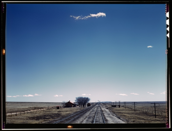 Photo showing: The Sheltering Sky -- March 1943. Section house along the Atchison, Topeka & Santa Fe Railroad in the vicinity of Encino, New Mexico.