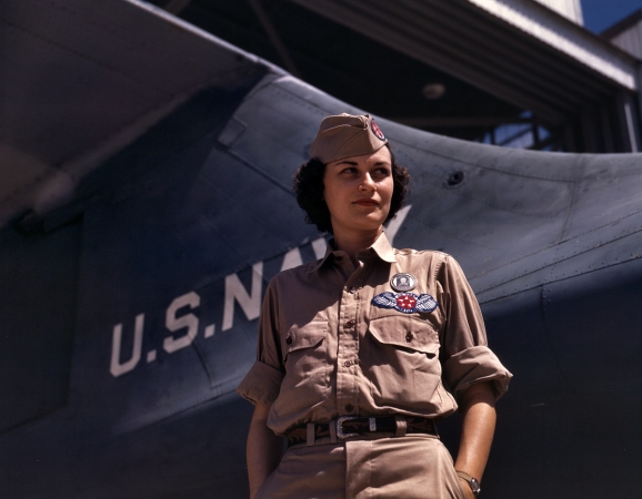 Photo showing: Eloise Ellis -- August 1942. Mrs. Eloise J. Ellis, senior supervisor, Assembly and Repairs Dept., Naval Air Base, Corpus Christi, Texas.