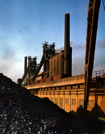 Photo showing: Big Steel -- Etna, Pennsylvania. Blast furnaces and ore at the Carnegie-Illinois Steel mill. November 1941.