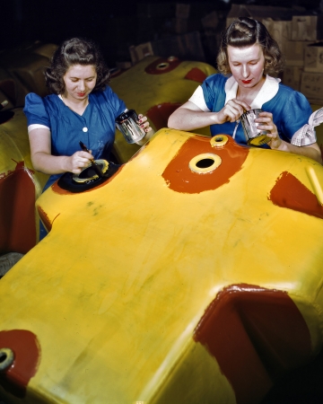 Photo showing: Primary Colors -- February 1942. B.F. Goodrich plant.