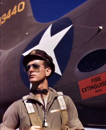 Photo showing: Test Pilot -- Army test pilot F.W. Hunter at Douglas Aircraft plant, Long Beach, Calif., 1942.