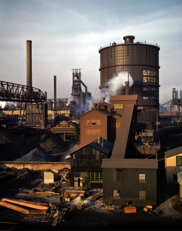 Photo showing: Steel Furnaces -- November 1942. Hanna furnaces of the Great Lakes Steel Corporation, Detroit.