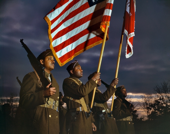 Photo showing: Fort Belvoir -- Engineers' color guard at Fort Belvoir, Virginia. March 1943.