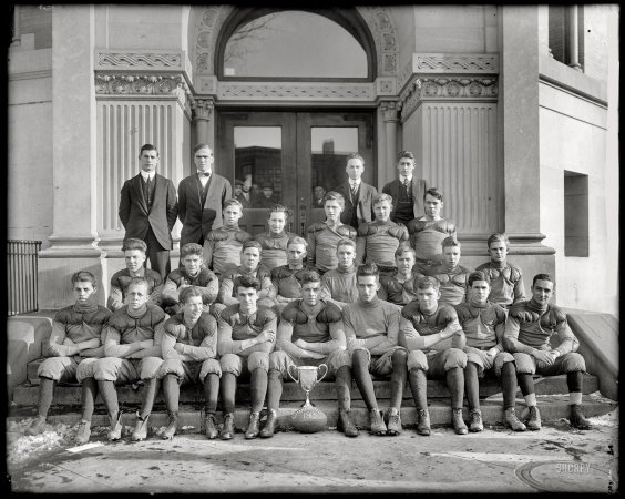 Photo showing: We Are the Champions -- Washington, D.C., 1913. Technical High School football team.