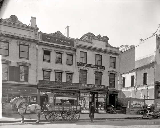 Photo showing: Some D.C. Stores -- 1300 block of F Street N.W., Washington, circa 1918.