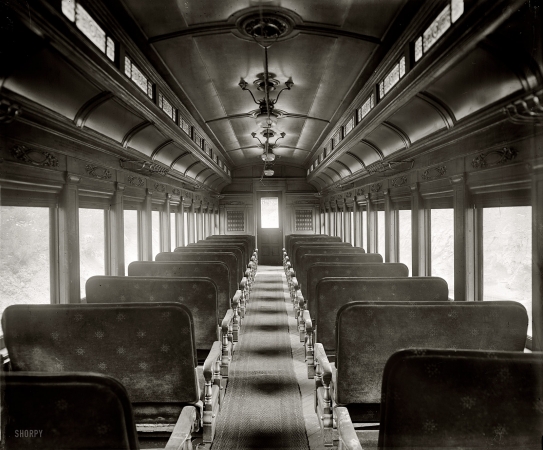 Photo showing: Going Nowhere -- Circa 1930. Car interior, Washington & Old Dominion R.R.
