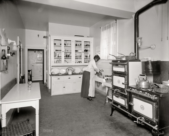 Photo showing: Kitchen Help -- Washington, D.C., circa 1920. Kitchen of Ernest G. Walker.