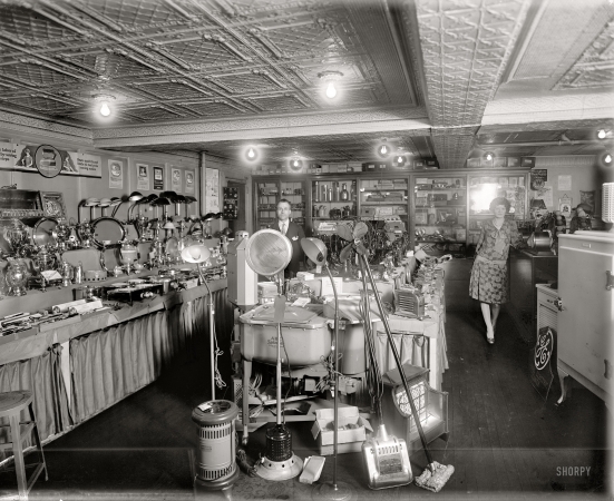Photo showing: Best Buys -- Schneider electric store. C. Schneider's Sons in Washington, D.C., circa 1929.