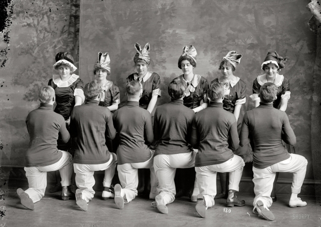 Photo showing: On Bended Knee -- Washington, D.C., circa 1910. Unidentified group from dance or play.