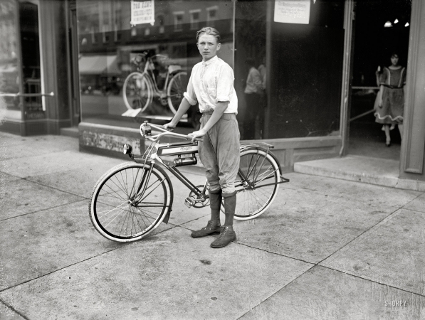 Photo showing: The Prize -- Washington, D.C., circa 1921. Winner of a Mead Ranger bike in a Washington Times subscription-selling contest.