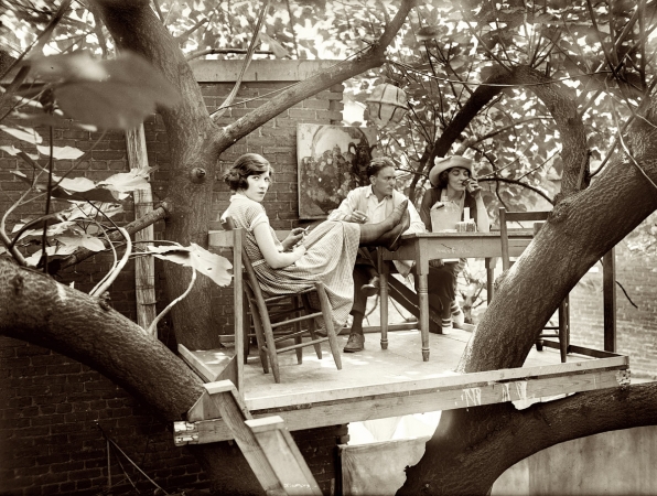 Photo showing: Avant-Garden -- July 15, 1921. Washington, D.C. Krazy Kat Klub. A sort of arboreal coffeehouse (and, one suspects, speakeasy).