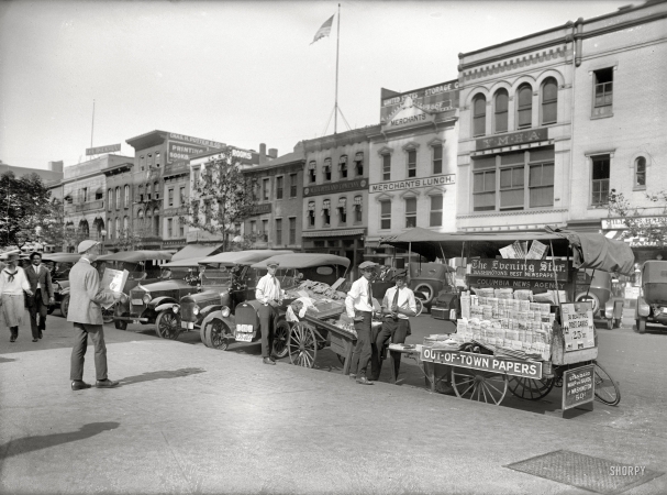 Photo showing: D.C. Sidewalk Vendors -- Washington, D.C., 1921.