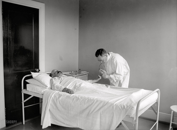 Photo showing: Just Relax: 1922 -- From a series depicting pre- and postoperative procedures, as well as surgery itself, at an unnamed D.C. hospital.
