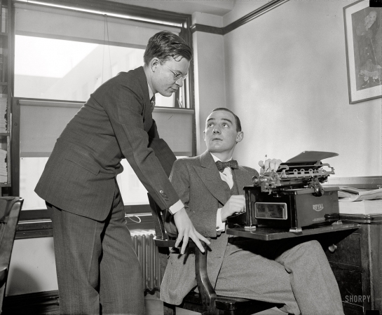 Photo showing: Future Media Powerhouses -- Washington, D.C., circa 1939. Robert Kintner and Joseph Alsop early in their careers.