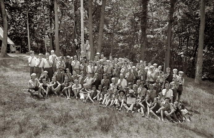 Photo showing: The Secret of Scout Camp -- July 9, 1925. Boy Scouts, Camp Roosevelt.