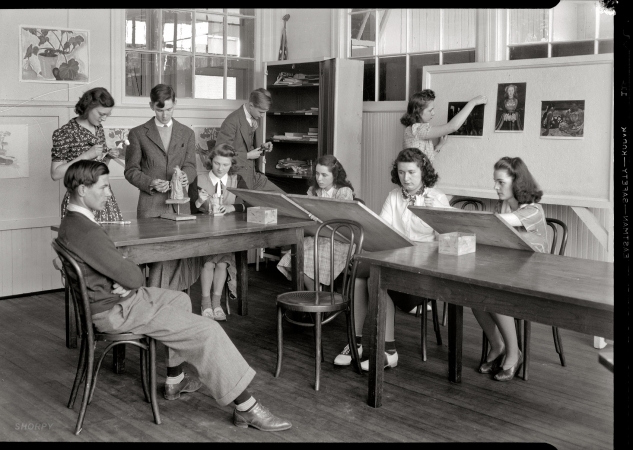Photo showing: A Model Student --  Montgomery High School, Maryland, circa 1940.