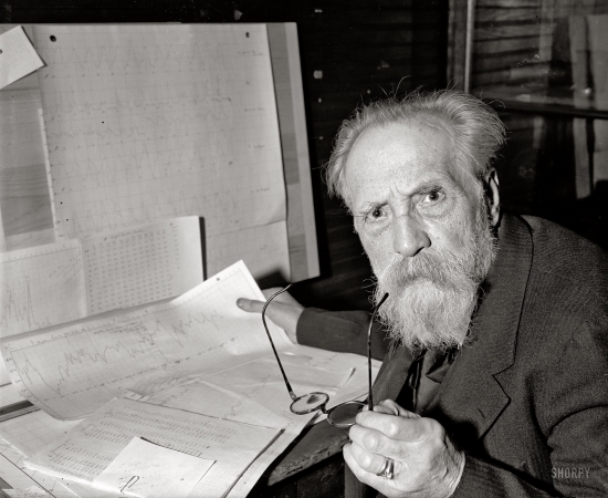 Photo showing: Serious Science -- March 14, 1940, Washington, D.C. Dr. Henryk Arctowski of the University of Lvov joins staff of Smithsonian Institution.