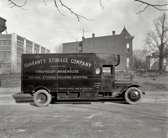 Photo showing: Vintage Van -- Washington, D.C., circa 1928. Guaranty Storage Co. truck.