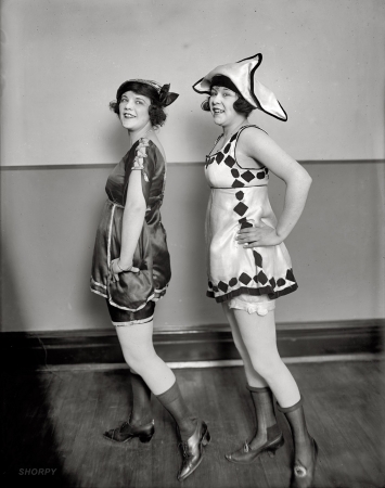 Photo showing: The Old Song and Dance -- Lust girls. Circa 1919, two of Washington, D.C., movie theater owner Sidney Lust's chorus girls.