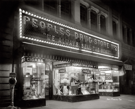Photo showing: Peoples Drug -- The chain's store No. 2, Seventh and E Street, Washington, D.C. circa 1920.