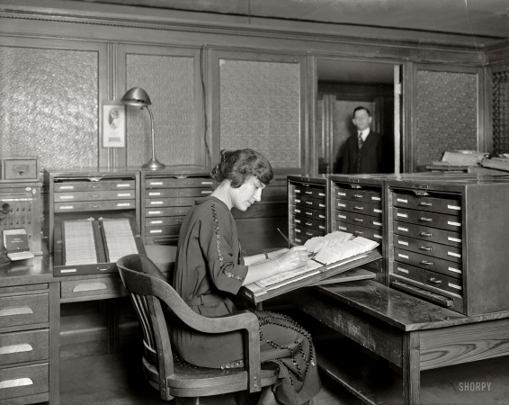 Photo showing: Office Supervision -- Washington, D.C., circa 1921. Acme Card System.