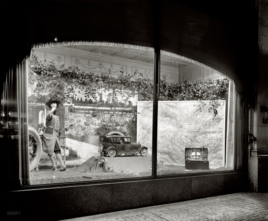 Photo showing: Compact Car -- Washington, D.C., circa 1921. Woodward and Lothrop department store window display.