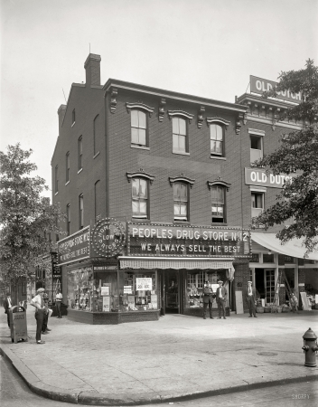 Photo showing: Home of Low Prices -- People's Drug Store No. 12, North Capitol and H., Washington, D.C., circa 1922.