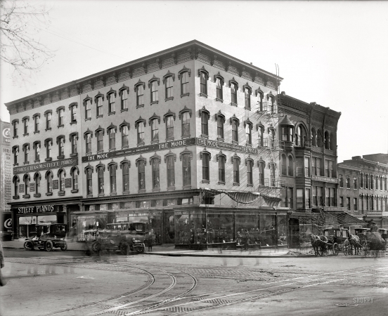 Photo showing: The Mode Hatter -- Washington, D.C., circa 1913. The Mode -- Hatters and Haberdashers, 11th and F.