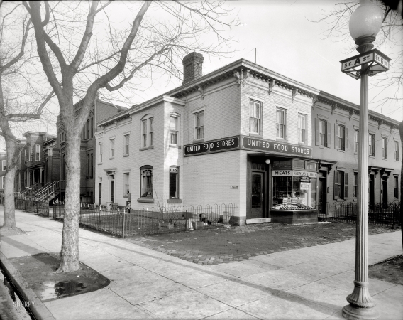 Photo showing: The Corner Store -- Washington, D.C., circa 1932. Whitman's Market at A and Sixth streets S.E.