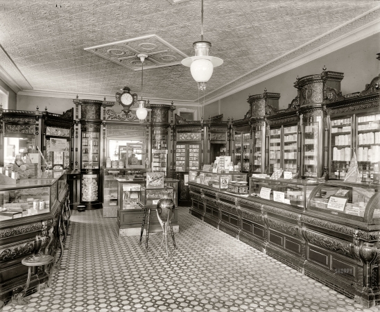 Photo showing: Fancy Pharmacy -- Washington, D.C., circa 1915. Weller's drug store, Eighth & I streets S.E.