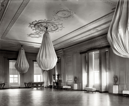 Photo showing: The East Room Under Wraps -- The White House circa 1920.