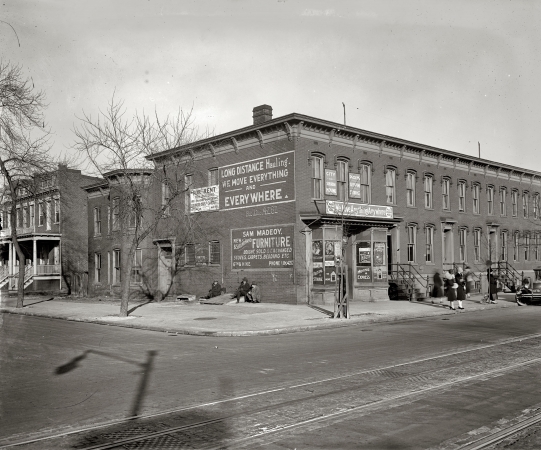 Photo showing: D.C. Street Life: 1925 -- Sam Madeoy's furniture and hauling business 600 H Street N.E.