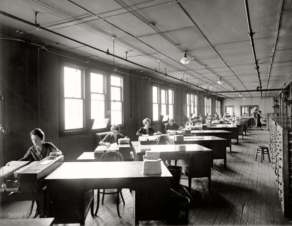 Photo showing: Energy-Efficient Office -- Washington, D.C., circa 1926. Internal Revenue.