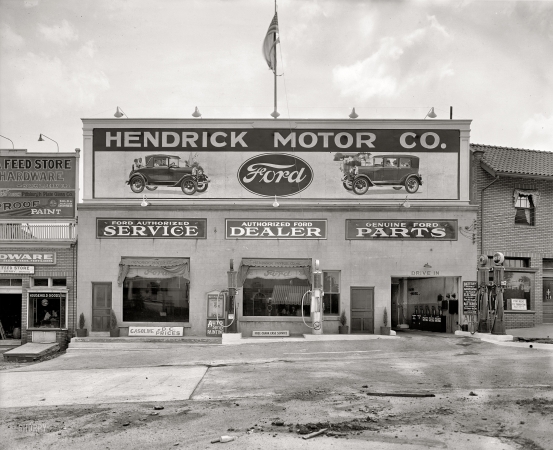 Photo showing: Hendrick Motor Co. -- Carroll Avenue, Takoma Park, Maryland, circa 1928.