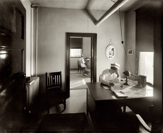 Photo showing: Perspective on Nursing -- December, 1928. Washington Sanitarium. Takoma Park, Maryland. Office of Inpatient Nurses.