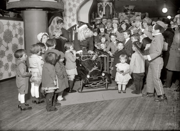 Photo showing: A Wanamaker Christmas -- December 1924. Santa's toys at Wanamaker's department store in New York.