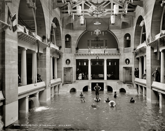 Photo showing: Pool Hall -- St. Augustine, Florida circa 1889. Bathing pool in the Casino, Hotel Alcazar.