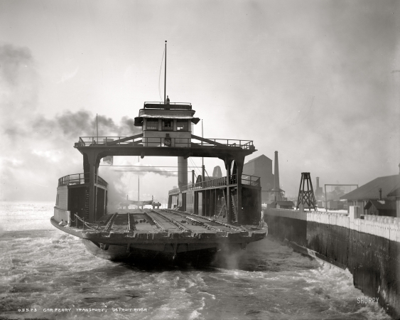 Photo showing: Detroit Railcar Ferry -- Entering slip on the Detroit River, circa 1900.