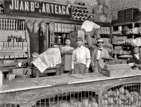 Photo showing: Caracas Market -- Provision store. Caracas, Venezuela, circa 1905.