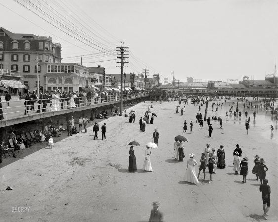 Photo showing: Under the Boardwalk: 1906 -- The Beach, Atlantic City.