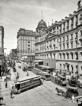 Photo showing: Grand Central Station -- Grand Central Station and Hotel Manhattan, circa 1906. Site of the current Grand Central Terminal.