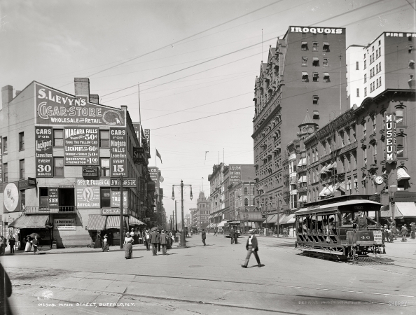 Photo showing: Buffalo Billboards -- Main Street, Buffalo, N.Y., circa 1900.