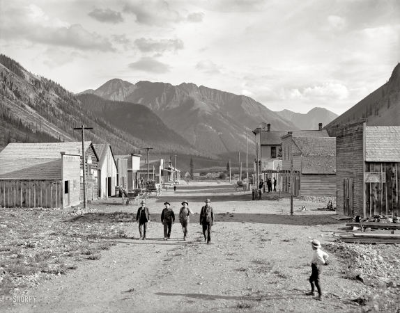 Photo showing: Four for Colorado -- Eureka, Colorado, circa 1900.